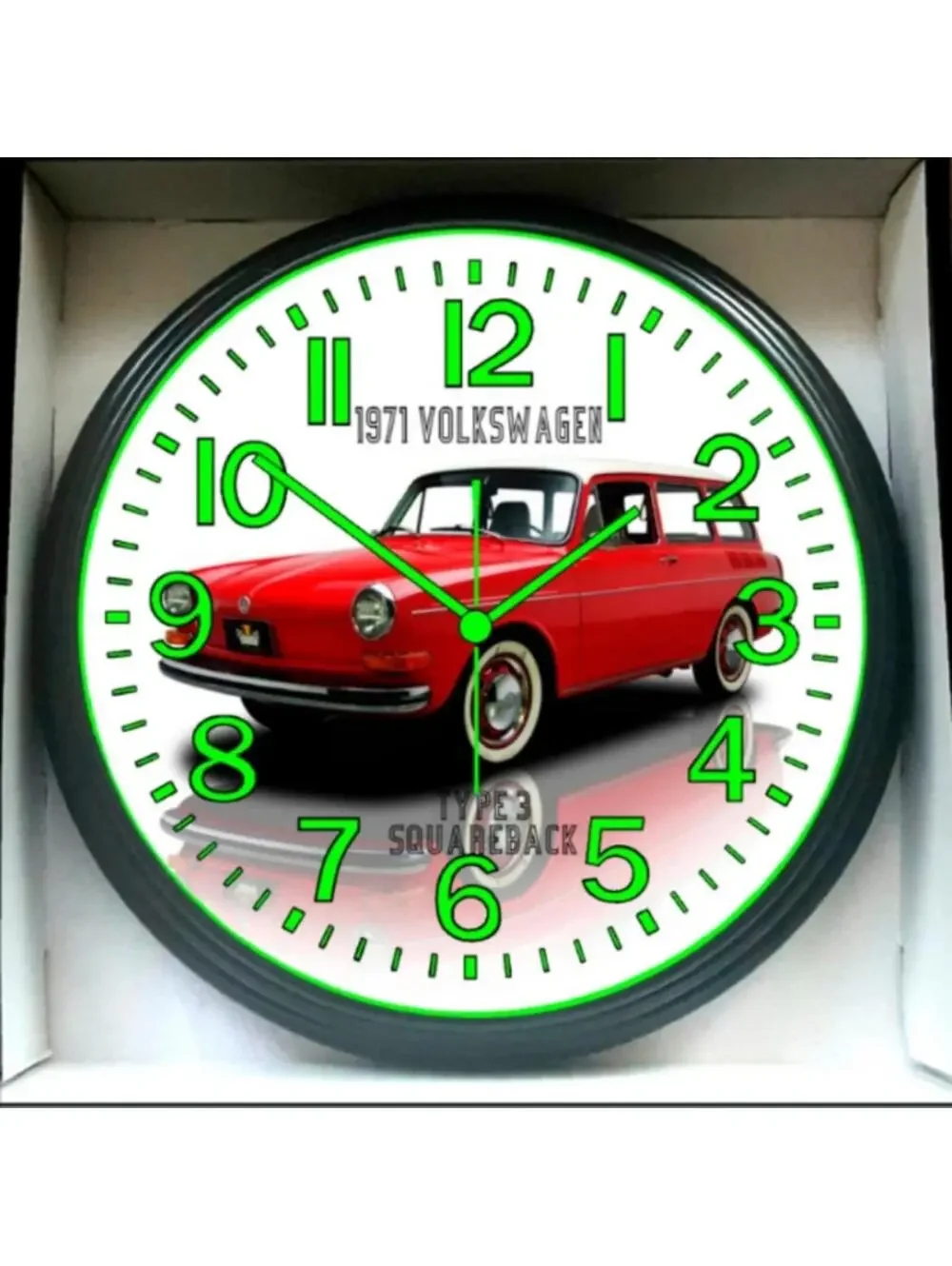 1971 VW Volkswagen Square Back Glow In The Dark Wall Clock New!